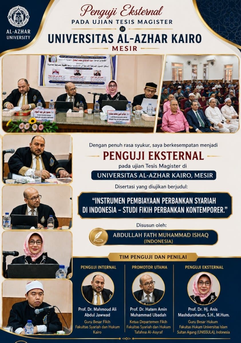 Head of Programme Serves as External Examiner for a Master's Thesis Defence at Al-Azhar University, Cairo, Egypt