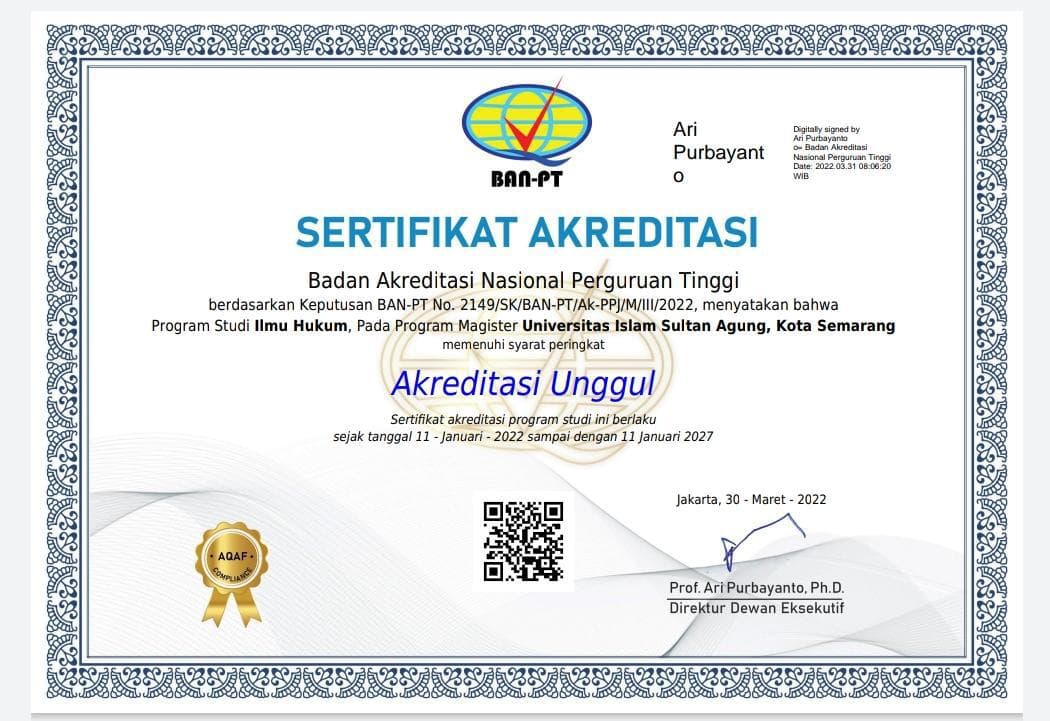 Certificate — Master of Laws (S2)